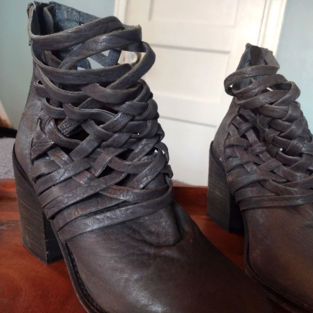 Free People Carrera Woven Leather Ankle Boots - Picture 2 of 11